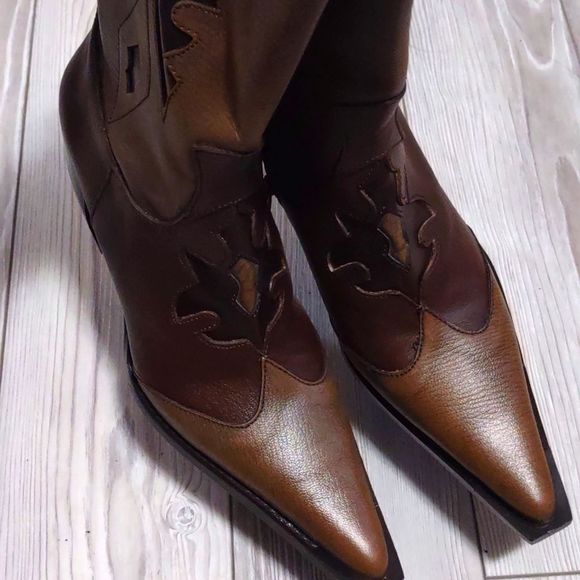 (S-33563)  Bonanza Women's LEATHER Western Boots Size 7.5 - Picture 10 of 12